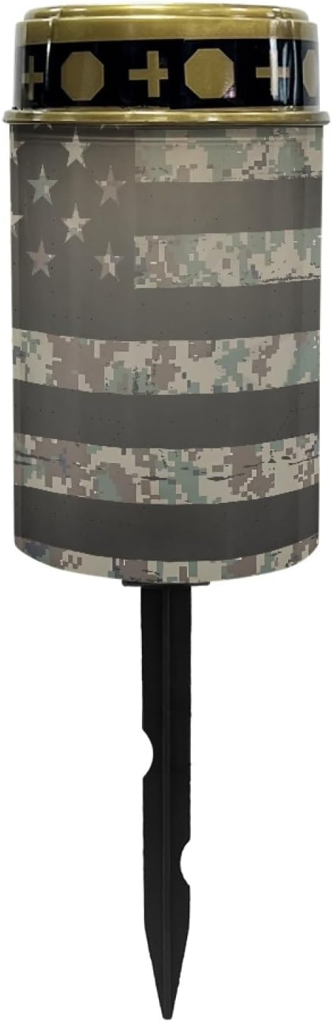American Flag Cemetery Solar Light Solar Decorative Lights Stakes Solar Light Outdoor Waterproof Solar Lights for Pathway Garden Yard Night Light Book Light Easy Install Black