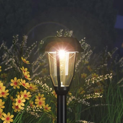 Solar Pathway Lights Outdoor Garden Warm White Led 8 Pack Black Led