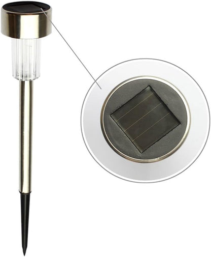 JKLcom Solar Lights 10 Pack,Outdoor Path Light Stainless Steel Solar Powered Lights Outdoor Garden Light for Lawn,Patio,Yard,Walkway,Driveway (White)