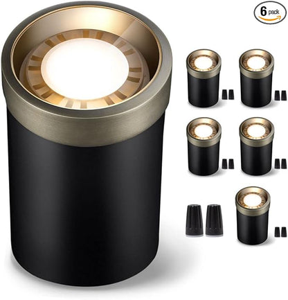 Gardenreet Low Voltage Well Light - Brass Ip65 All Weather Hardwired In-Ground LED Lighting, 12V Directional Fixture, Antique Bronze for Tree Floor Pathway Without PAR36 Bulb