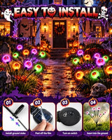 LORRYTE Solar Halloween Eyeball Lights, 6 Pack Swaying Outdoor Garden Decor