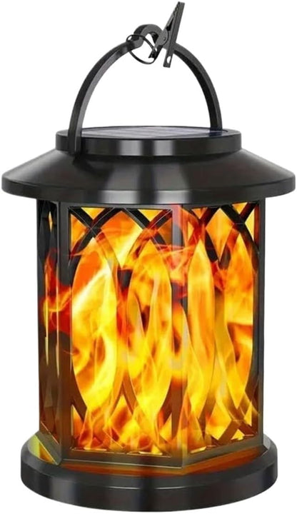 QUQUQ Solar Pathway Lights Security Powered Lights Hanging Flame Lamp Outdoor Motion Sensor Yard Patio Decor