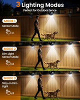 Clip on Solar Lights Outdoor, 600LM Motion Sensor Fence Lights