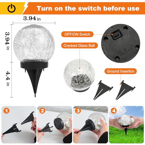 Solar Globe Lights Outdoor Waterproof-Solar Balls-Solar Garden Lights Orbs