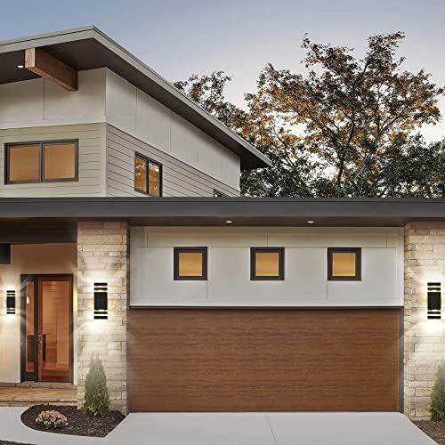 tewei LED Up Down Outdoor Wall Lights, Black Exterior Lighting Fixtures