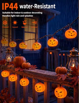 Abeja Halloween Pumpkin String Lights, 8.5FT 10 LED Jack-O-Lantern Lights