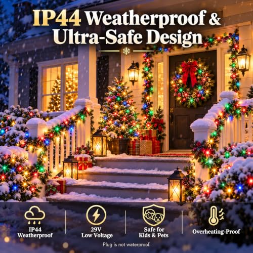 Extra-Long 165Ft 500LED Christmas String Lights Outdoor Indoor, Multicolor