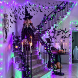 JMEXSUSS 200LED Halloween Lights Indoor Outdoor Purple Green Lights Plug in