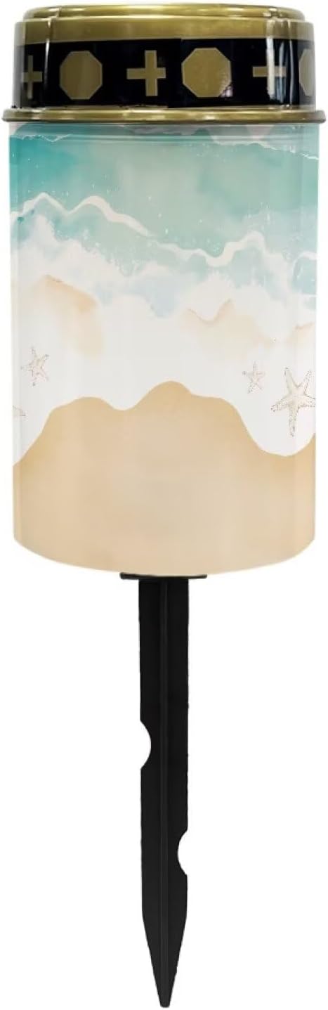 ZOUTAIRONG Solar Light for Cemetery Grave Garden Lights Seaside Design Solar Powered Pathway Lights Outdoor Cemetery Lamp-1 Pack