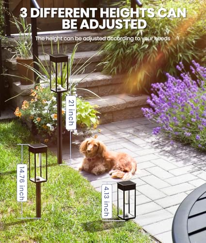Outdoor Solar Lights, 12 Pack, Warm White, 3 Heights, IP65