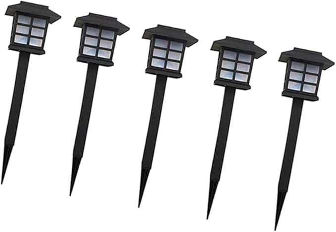 5 Pcs Solar Garden Pathway Lights LED Outdoor Landscape Lighting for Lawn Patio Driveway Warm Solar Powered Easy Installation Up to Hours Operation