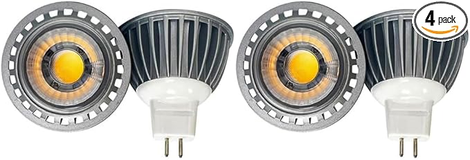 Low Voltage 5W MR16 LED Bulb 2700K Low Voltage Landscape Spotlights,Cast Aluminum Indoor Recessed Track Lights,Outdoor Enclosed Metal Fixtures Garden Yard Light Silver Finish 4 Packs