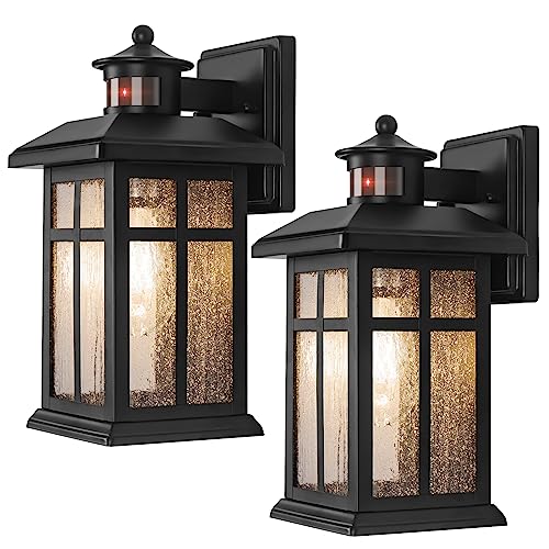 Motion Sensor Outdoor Wall Lights 2 Packs Dusk to Dawn Outdoor Lighting
