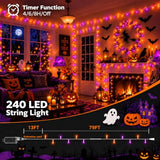 240LED 92FT Smart Color Changing Halloween String Lights RGB App & Remote