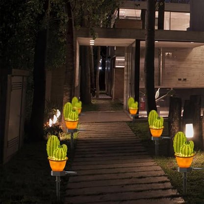 BESPORTBLE Solar Light Stake Outdoor Decor, Cactus Decorative Garden Stake Lighting, Solar Powered Outdoor Garden Light Decorations for Yard Patio Lawn Pathway, 12.48inch