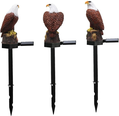 2 Pack Eagle Figurine Garden Solar Stake Light, Waterproof Eagle Shape Stake Lights, Solar Eagle Lights Outdoor Decorative Garden Lights for Garden Yard Balcony Patio Lawn Festival Decor