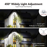 OREiN 2 Pack Motion Sensor Outdoor Lights, 450° Superwide Adjustment Dimmable Dusk to Dawn Flood Lights Outdoor, 5000K 12W=150W Outside LED Security Lights, IP65, White (Hardwired)
