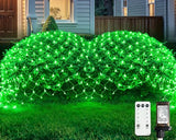 JMEXSUSS Green Christmas Net Lights Outdoor, 360 LED, 12ft x 5ft, Plug in