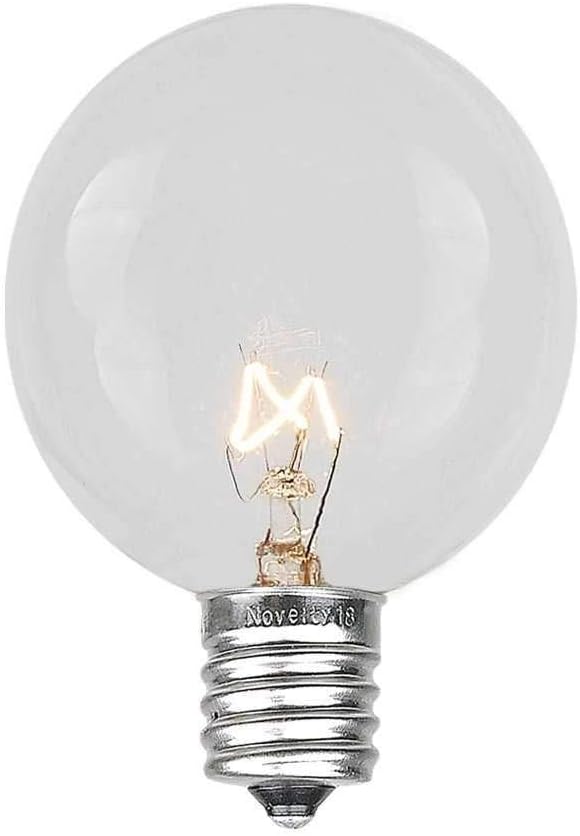G40 Patio String Lights with 25 Clear Globe Bulbs - Hanging Garden String Lights - Vintage Backyard Patio Lights | Lumora