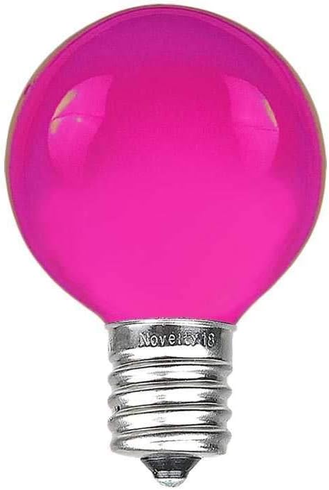 G30 Globe Outdoor String Lights With 25 Purple Globe Bulbs By Novelty Lights - Commercial Grade - Outdoor Lights - Bulb String Lights - Globe String Lights - Globe Lights - Patio String Lights - Green Wire - 25 Foot