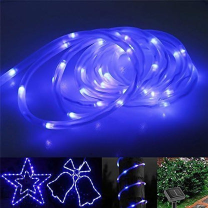 Solar Rope Lights, 23ft 50LED Waterproof Copper Tube Wire String Lights for Garden,Yard, Path, Fence, Stairs, Backyard, Patio Decorative (Blue)