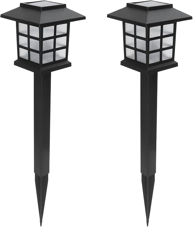 Brrnoo Solar, Solar Pathway Lights Outdoor Small House Shaped Stake Light 2Set Outside LED Decorative Walkway Outdoor for Yard Patio Driveway Garden