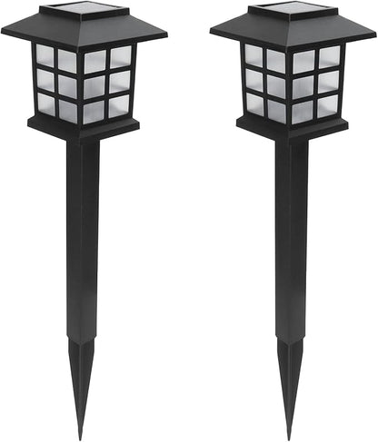 Brrnoo Solar, Solar Pathway Lights Outdoor Small House Shaped Stake Light 2Set Outside LED Decorative Walkway Outdoor for Yard Patio Driveway Garden