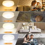 13 inch Flush Mount Ceiling Light, Dimmable LED Ceiling Fixture with 3 Color Temperatures (3000K/4000K/5000K), Ultra Thin Round Design for Kitchen, Bathroom, Bedroom, Hallway - ETL Certified