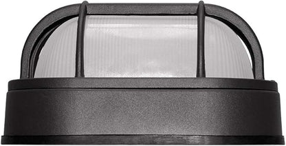 Euri Lighting EOL-WL13BK-2050e Aluminum Housing, Bulkhead Outdoor Integrated LED Wall Light, Wet Rated, 6.2 Watts, 434 Lumens, 5000K Cool White, Energy Star, 2 Year, 50K Hour Warranty