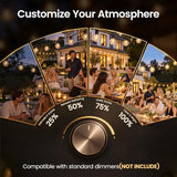 RTTY Outdoor String Lights LED 25 FT, Patio Light Waterproof 13 LED Bulbs