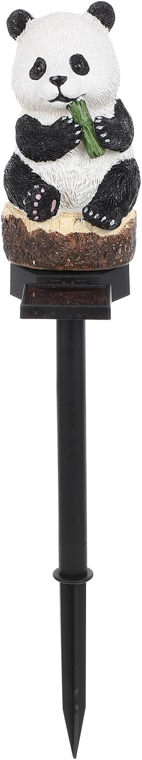 GANAZONO Solar Lawn Stake Lamp Outdoor Solar Powered Panda Garden Light Decorative Landscape Pathway Lighting for Patio Yard Lawn 16.92X2.95X2.16In