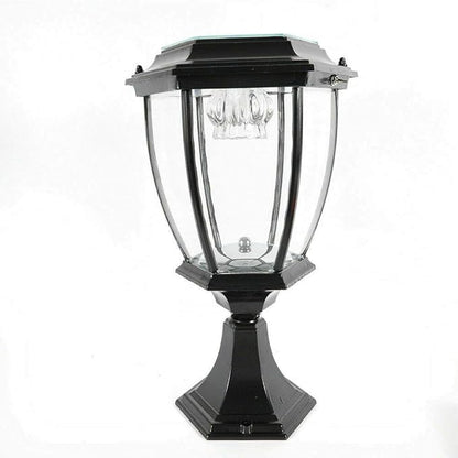 TBVECHI Solar Powered Outdoor Pillar Light Solar Landscape Pathway LED Lights Solar Post Light Waterproof Lantern Lamp for Fence Deck (Black)