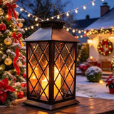 Solar Outdoor Lantern 3 LED Flickering Flameless Candle Decorative Lights