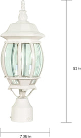 Nuvo 3 Light - 21 in. Post Lantern - Clear Beveled Glass - Outdoor Path Light | Lumora