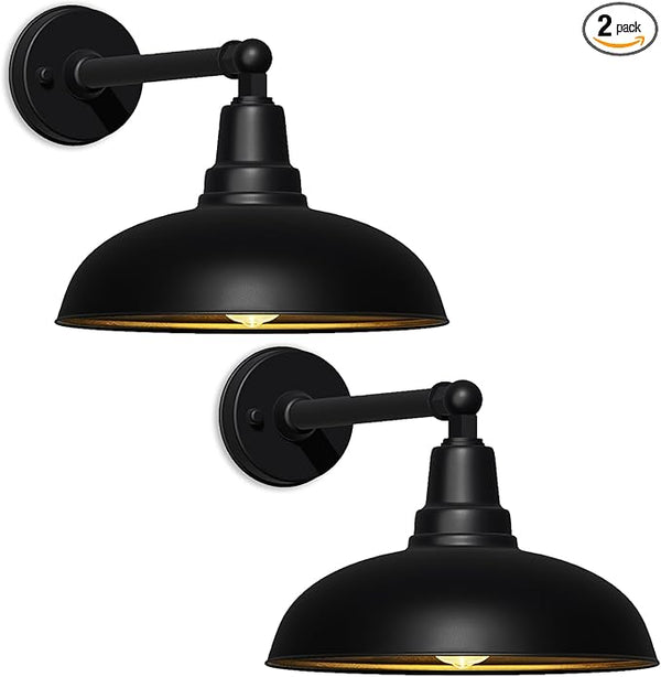 14" Outdoor Gooseneck Barn Lights - Durable Wall Mount Lights, Weatherproof and Rustproof, Rustic Farmhouse Style | Lumora
