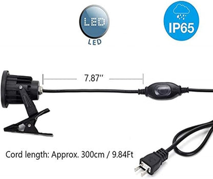 Kiven Plug-in Timed LED Outdoor IP65 Waterproof Spotlight with 9.84ft Power Plug Cord, Stepless Dimming Color Changing Remote Control Indoor Desk Lamp, Smart Control Color Changing Flood Light-5W