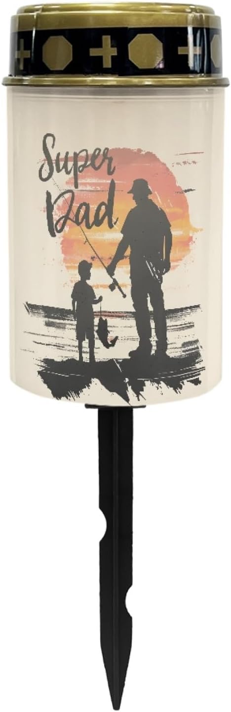 Super Dad Cemetery Lights for Grave,Solar Pathway Lights Outdoor Waterproof Garden Lights Solar Garden Lights Powered for Outside Landscape Lighting Stoplights,Wall Light Auto On/Off, 1 PCS