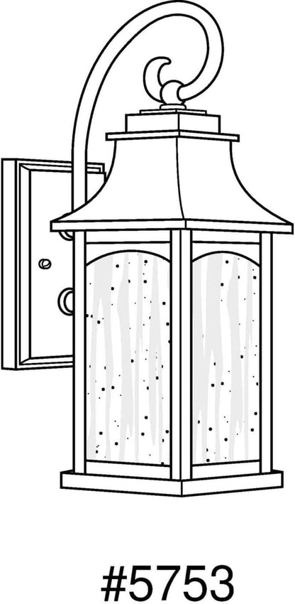 Progress Lighting Maison Collection 1-Light Water Seeded Glass Farmhouse Outdoor Small Wall Lantern Light Textured Black