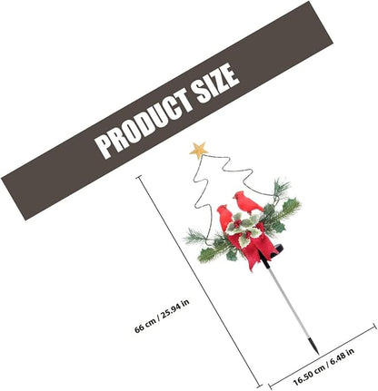 Solar Powered Red Bird LED Landscape Lamp for Garden Lawn Patio, Waterproof Christmas Tree Stake Light Outdoor Decorative Solar Pathway Lighting