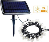 Solar String Lights,27FT G40 Waterproof LED String Lights with 25 Hanging Bulbs,USB Rechargerable Gazebo | Lumora