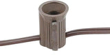 Novelty Lights 250 Feet C7/E12 Socketed Wire Spool, 12 Inch Spacing, Brown Wire 8 Amp SPT-1 Commercial Grade Reel | Lumora