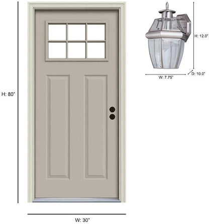 Generation Lighting 8038-965 Lancaster Traditional One - Light Outdoor Wall Lantern Outside Fixture, Antique Brushed Nickel Finish