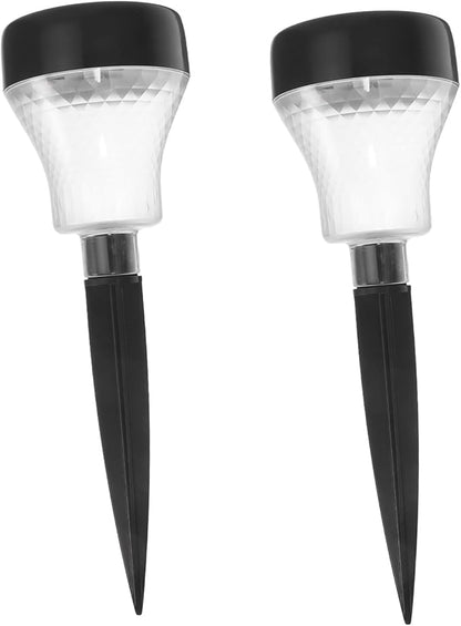 balacoo 2pcs Solar-Powered Lamps for Outside Led Garden Lights Solar Pathway Lights Energy-efficient Decorative Landscape Lighting Warm for Garden Decor