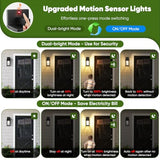 BesLowe 2-Pack 13” Upgraded Motion Sensor Outdoor Wall Lights, Black