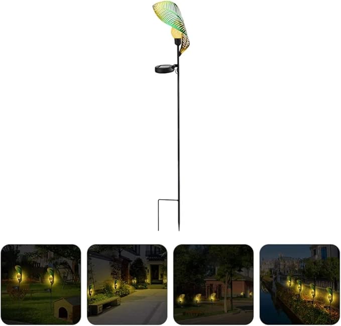 Solar Garden Lights Solar Pathway Lights Solar Garden Leaf Stake Lights Pathway Markers Landscape Lights Solar Garden Lawn Lights for Lawn Patio Yard Walkway