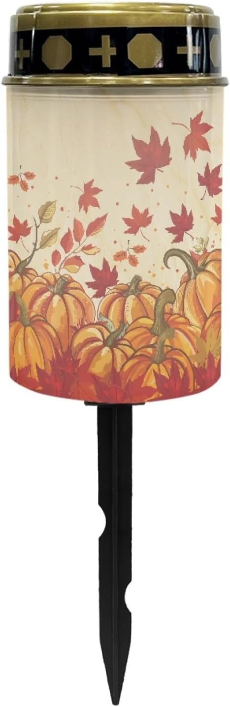 Thanksgiving Pumpkin Solar Lights for Outside Solar Garden Lights Solar Lights Outdoor Garden Lights Landscape Lighting Waterproof Lights Flameless Solar Powered Fairy Lights