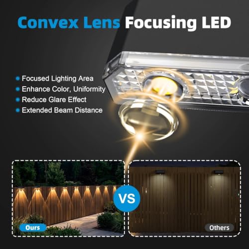 Solar Fence Lights Outdoor,Deck Light Waterproof,8 Pack Warm White