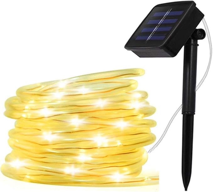 Solar String Lights, 40FT 100 LED Solar Fairy lightss Outdoor Waterproof Copper Wire 8 Modes Fairy Rope String Light for Indoor Home Garden Patio Tree Parties(Warm White)