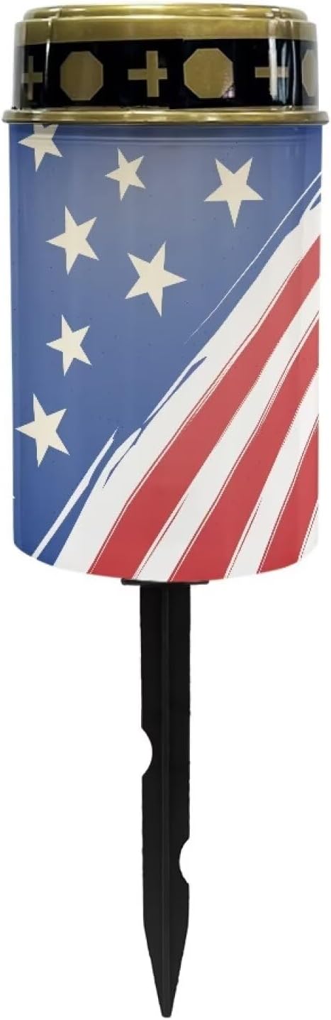 Classic American Flag Solar Lights Outdoor Garden, Waterproof Solar Powered Stake Lights, Christmas Birthday Gifts | Lumora
