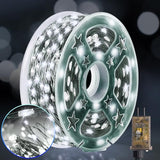 KNONEW 100FT 300LED Green Wire Outdoor Fairy Lights Plug in Cool White Xmas